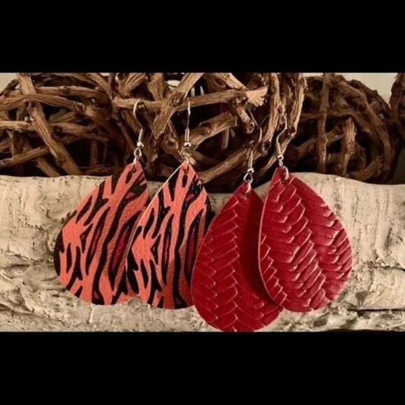 Brand New Faux Leather Earrings Bundle - Picture 4 of 4